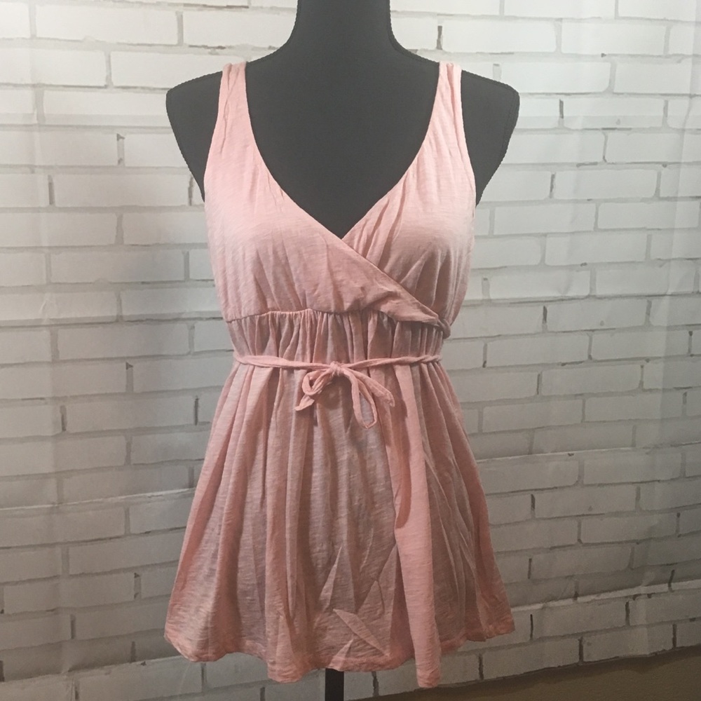 🌼 J. Crew Slub Cotton Wrap Front Tank | Pink | L